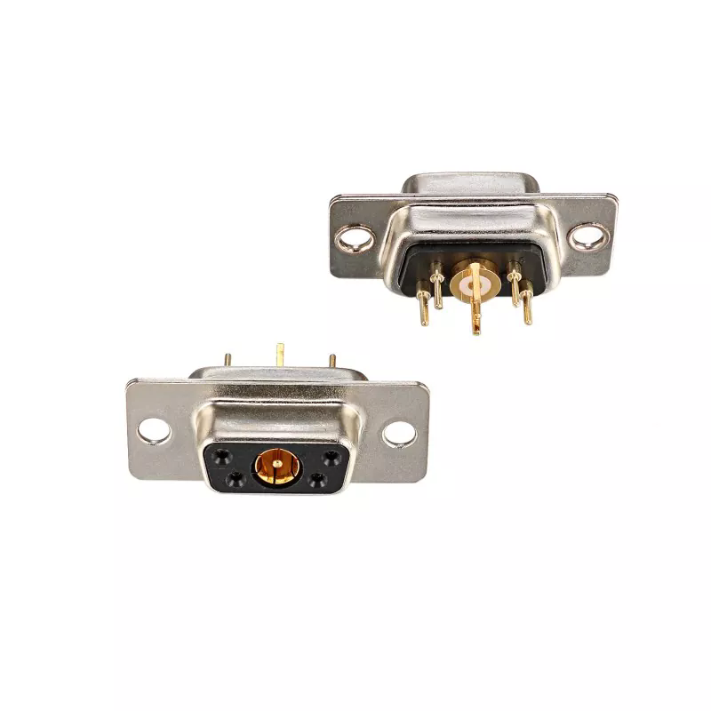 Quelle est la fonction centrale du connecteur D coaxial d sous 5W1?
